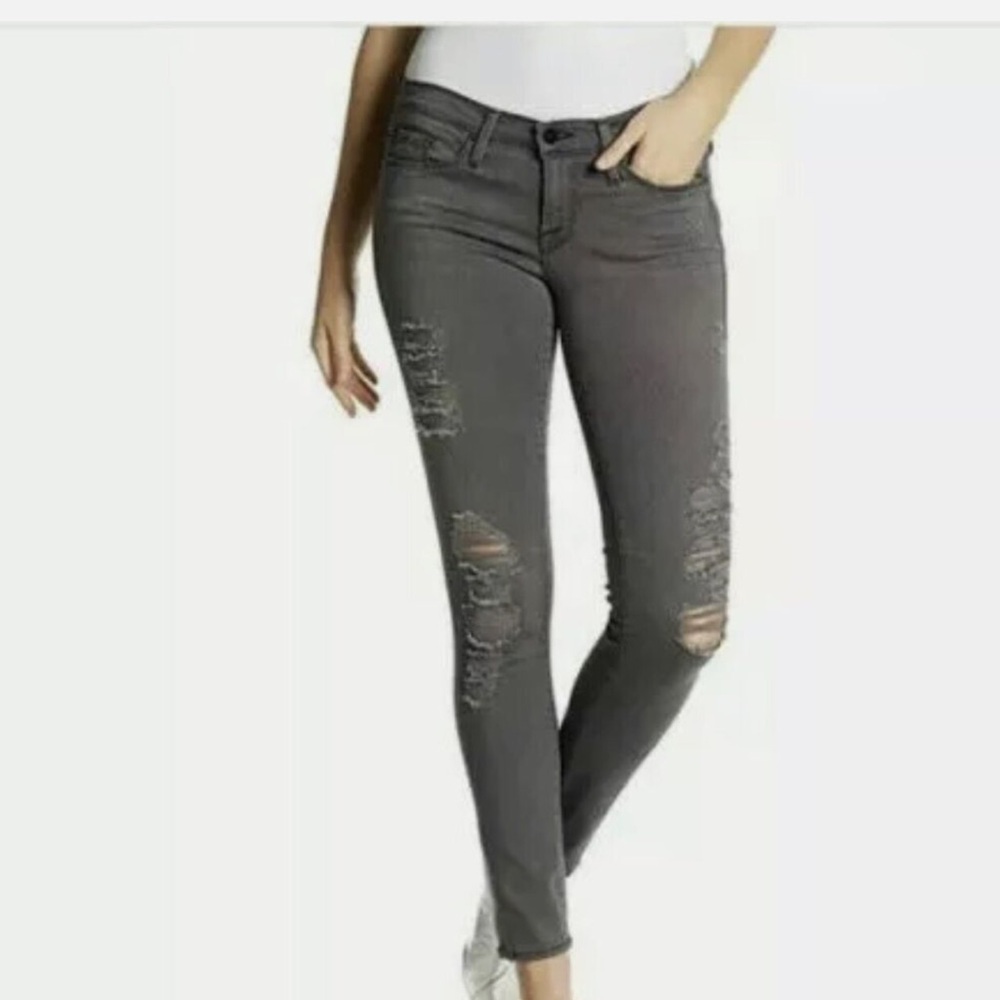 Frame distressed Jeanne skinny denim pants